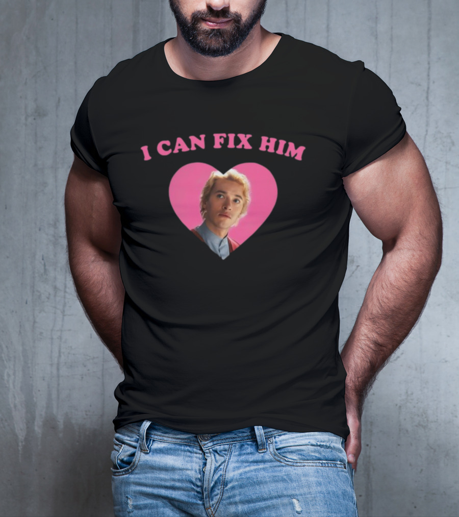 I Can Fix Him Heart Pink Background Tom Blyth T-Shirt