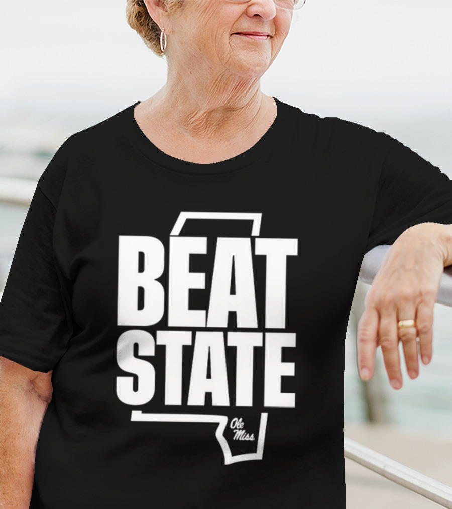 Beat State Ole Miss Mississippi Outline T-Shirt