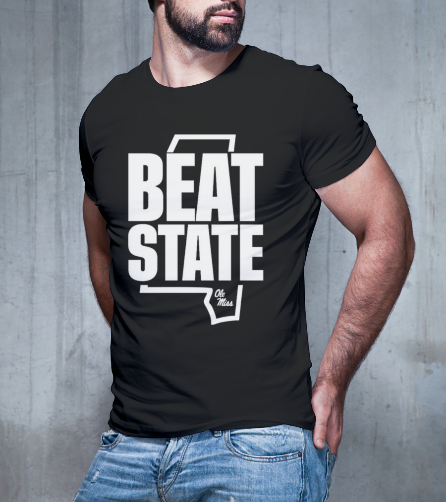 Beat State Ole Miss Mississippi Outline T-Shirt