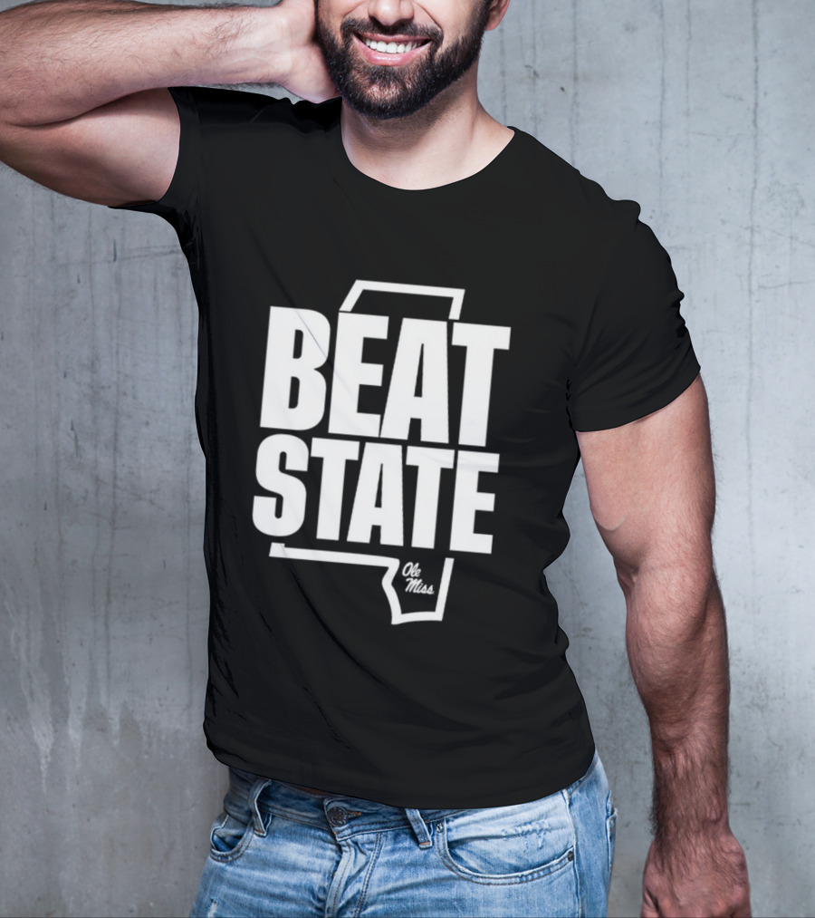 Beat State Ole Miss Mississippi Outline T-Shirt