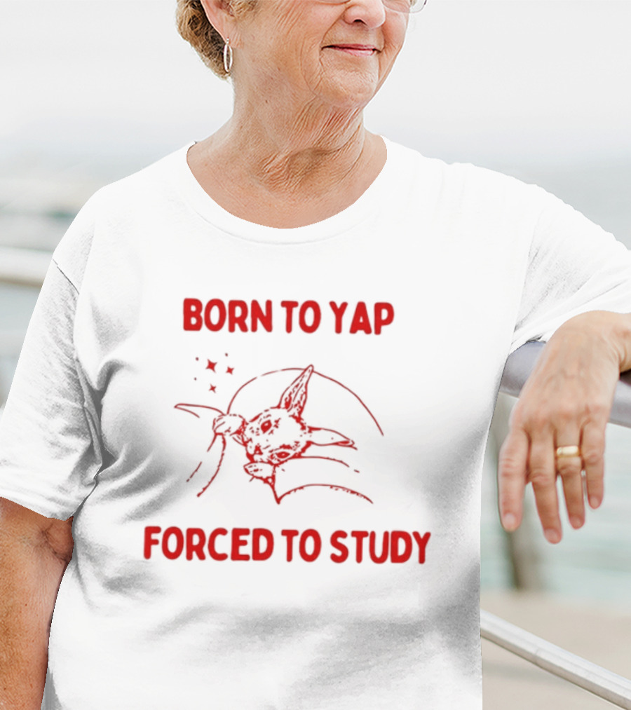 Born To Yap Forced To Study Yoda Star Wars Mandalorian Baby Grogu T-Shirt