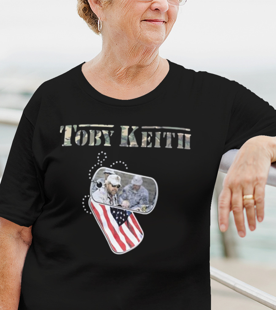 Toby Keith Camo Never Apologize Dog Tag American Flag T-Shirt