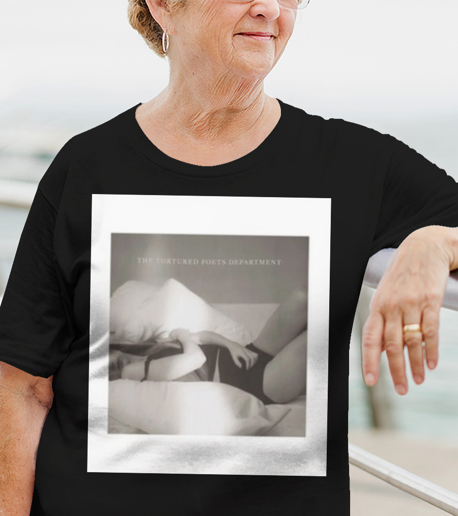 The Tortured Poets Department Lying Down Black And White Photograph T-Shirt