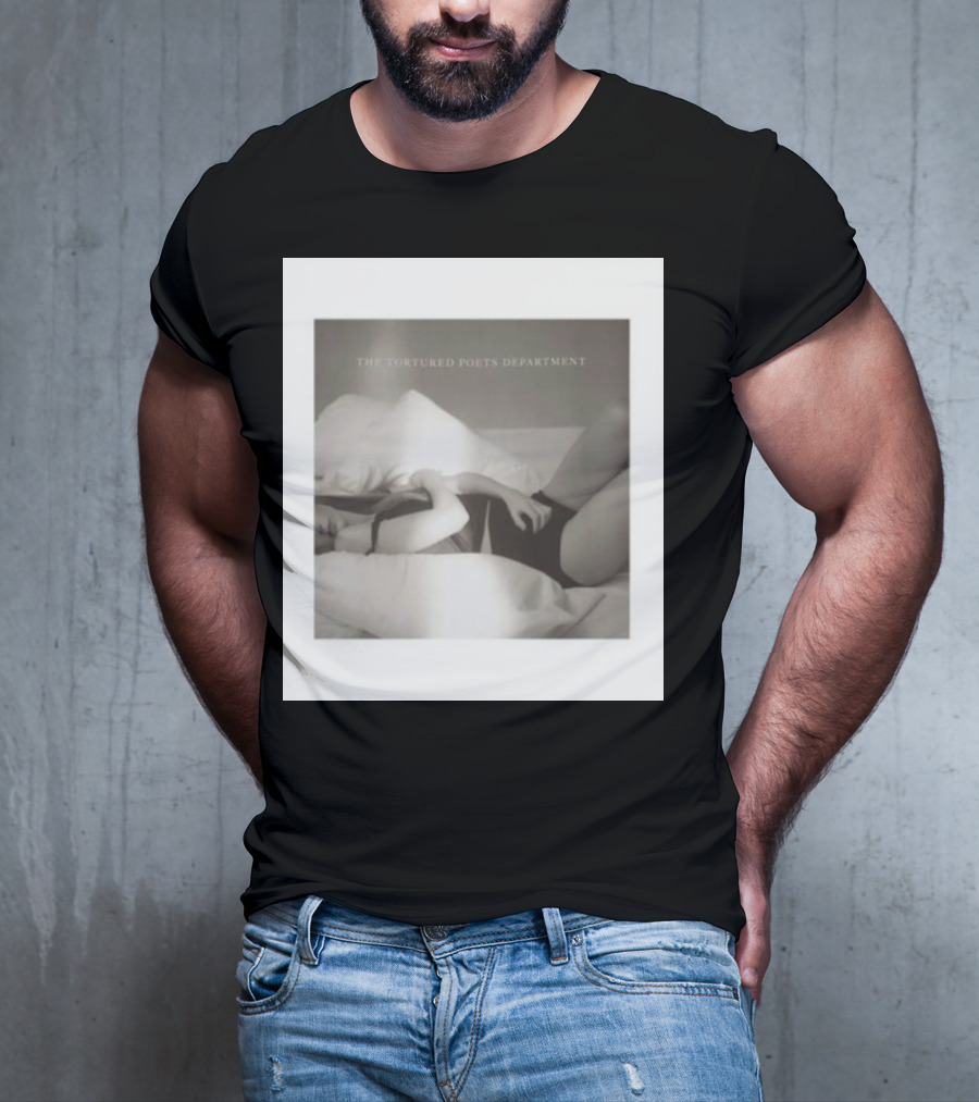 The Tortured Poets Department Lying Down Black And White Photograph T-Shirt