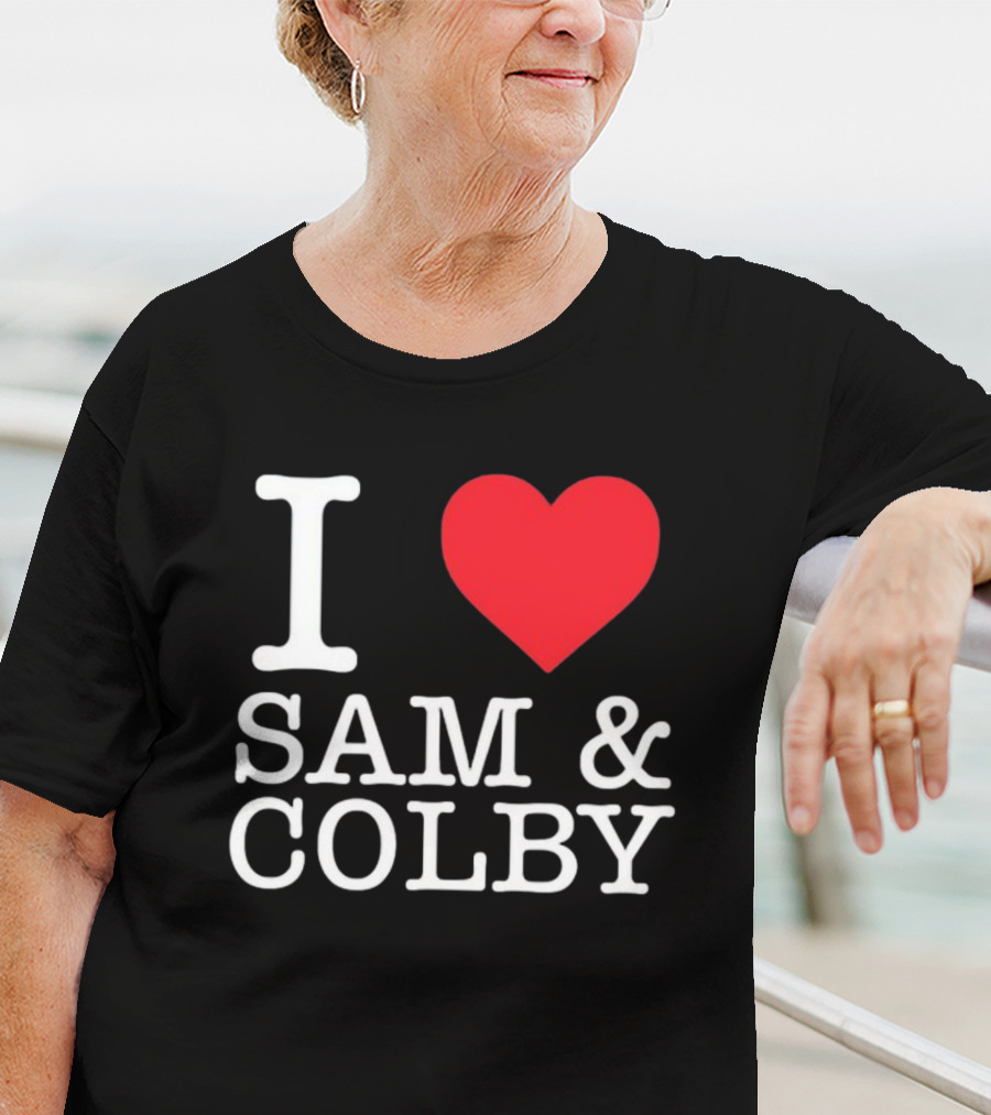 I Love Sam And Colby Red Heart T-Shirt