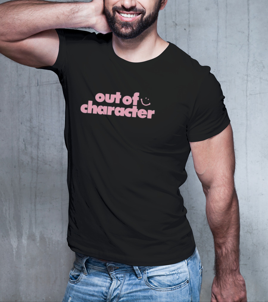 Out Of Character Smiley Face Gender Reveal T-Shirt