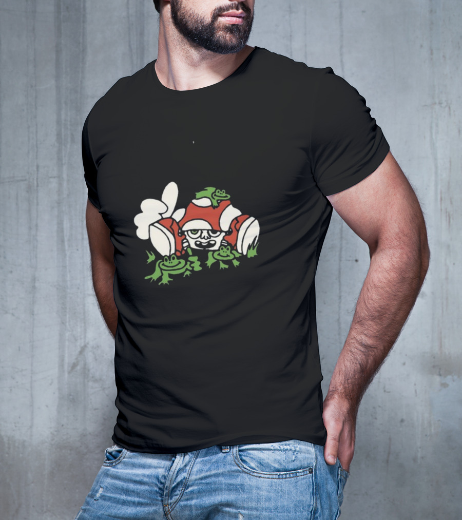 Man I Love Frogs Mushroom Character With Frogs T-Shirt