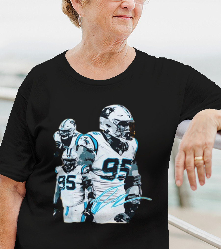 Kai Brown Wearing Carolina Panthers Derrick Brown 95 NFL Football T-Shirt