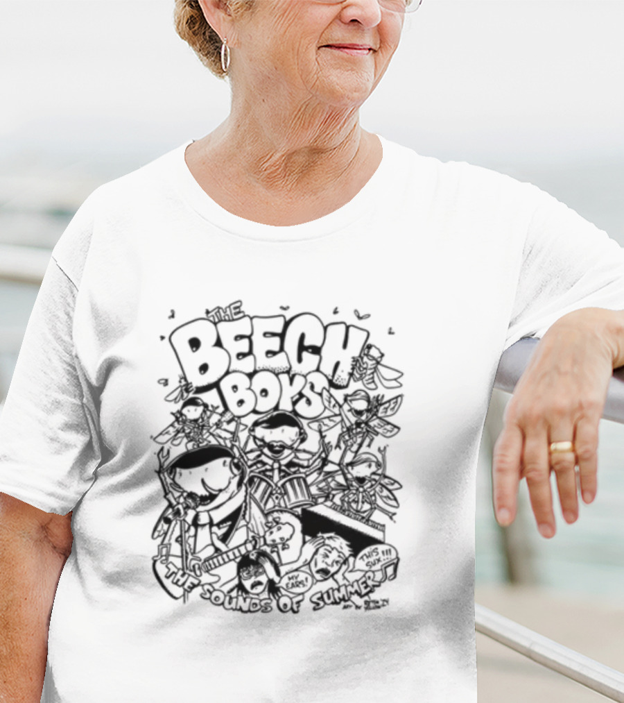 The Beech Boys Cartoon Band Summer Fun Tropical Vibes T-Shirt