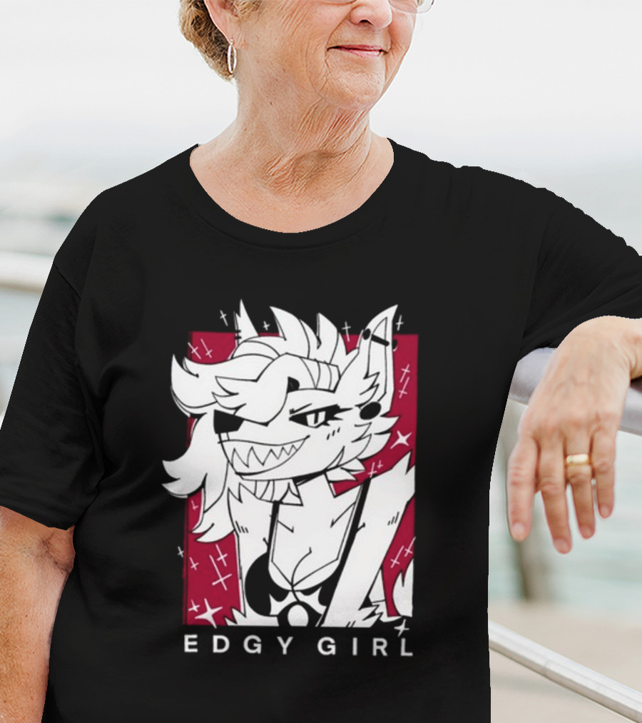 Edgy Girl Doubledog Bitey Puppy Girls T-Shirt
