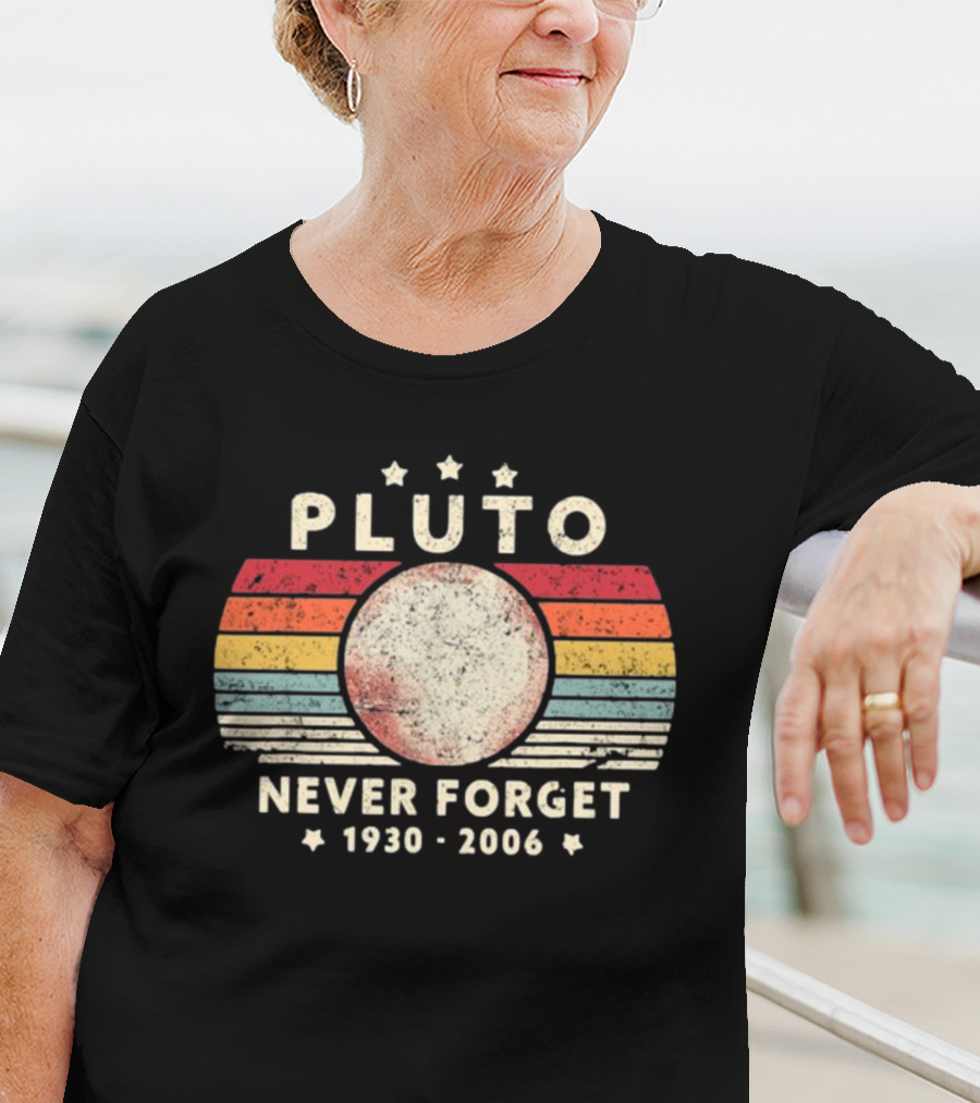 George Springer Pluto Never Forget 1930 2006 Retro Stripes T-Shirt