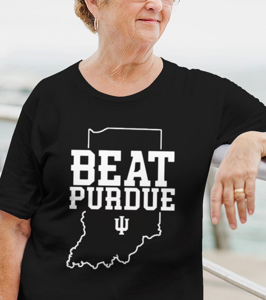 Jacob Mangum-Farrar Beat Purdue Indiana Outline IU T-Shirt