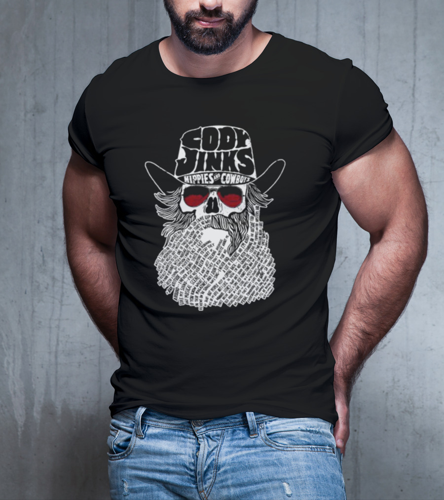 Cody Jinks Hippies And Cowboys Skull T-Shirt