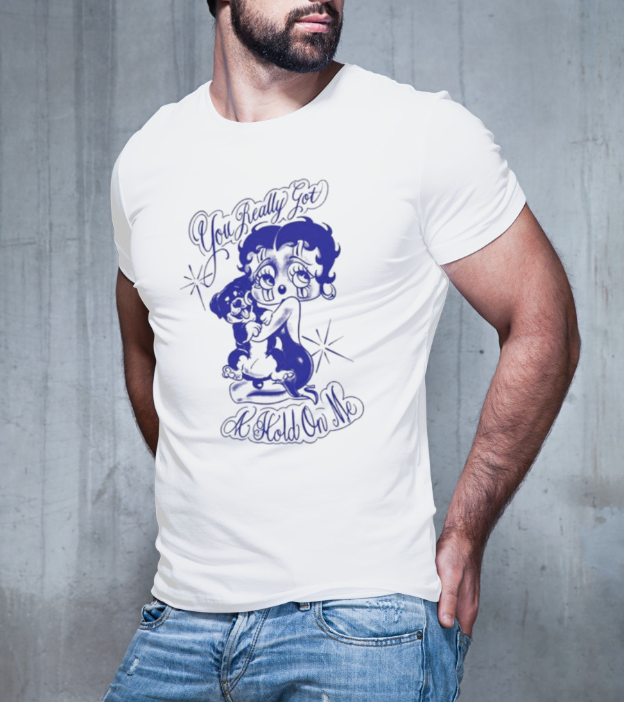 You Really Got A Hold On Me Luxrosa Betty Boop And Pudgy Hugging T-Shirt