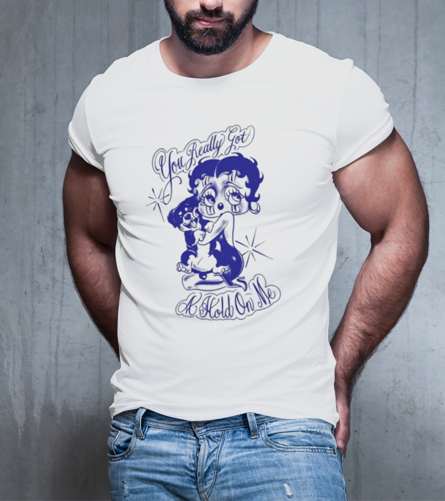 You Really Got A Hold On Me Luxrosa Betty Boop And Pudgy Hugging T-Shirt
