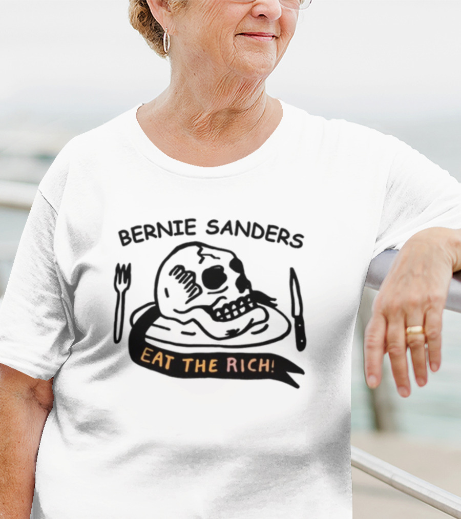 Bernie Sanders Eat The Rich Skull Knife Fork T-Shirt