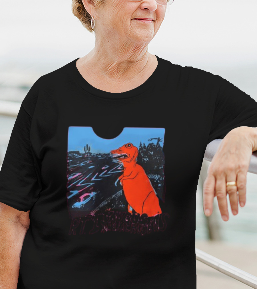 RT 1 Saugus Massachusetts Dinosaur Route Scene T-Shirt