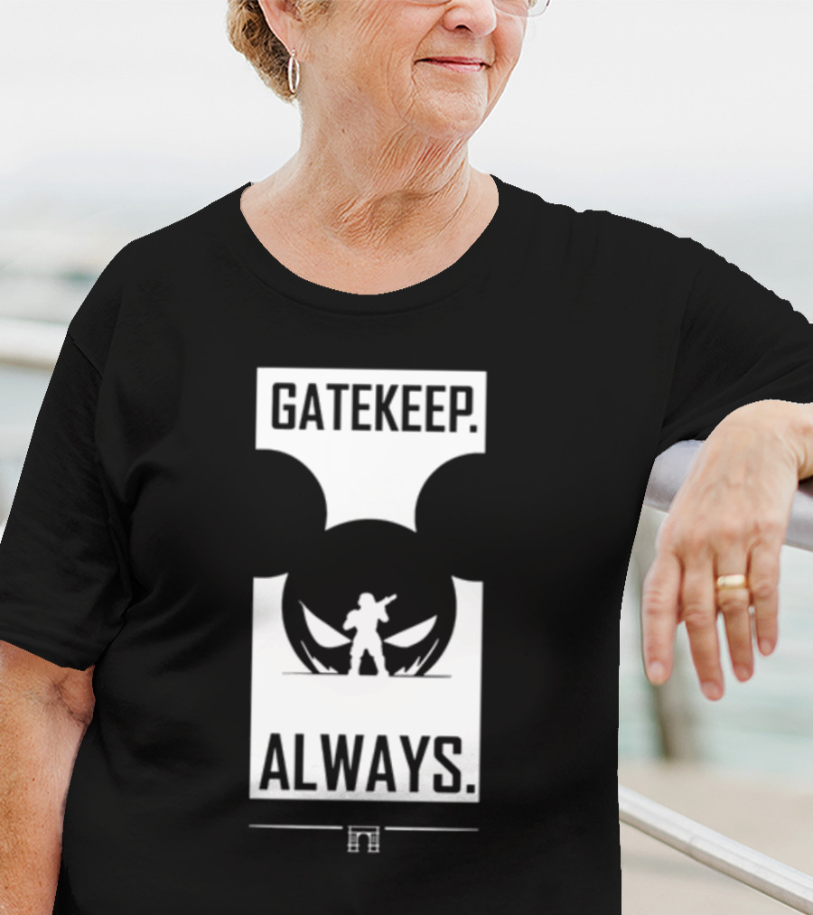 Wbsapparel Gatekeep Always Silhouette With Mickey Ears T-Shirt