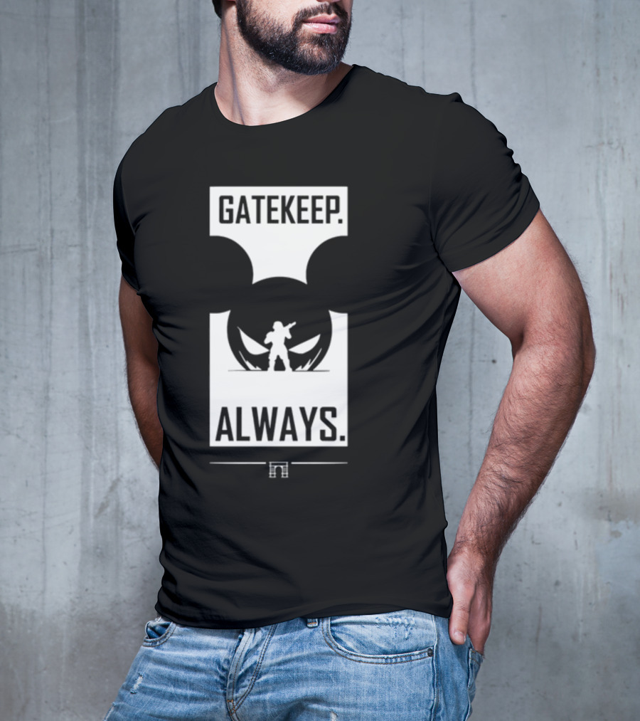 Wbsapparel Gatekeep Always Silhouette With Mickey Ears T-Shirt