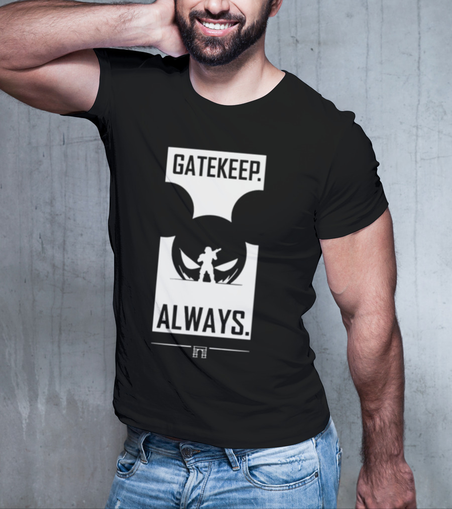 Wbsapparel Gatekeep Always Silhouette With Mickey Ears T-Shirt