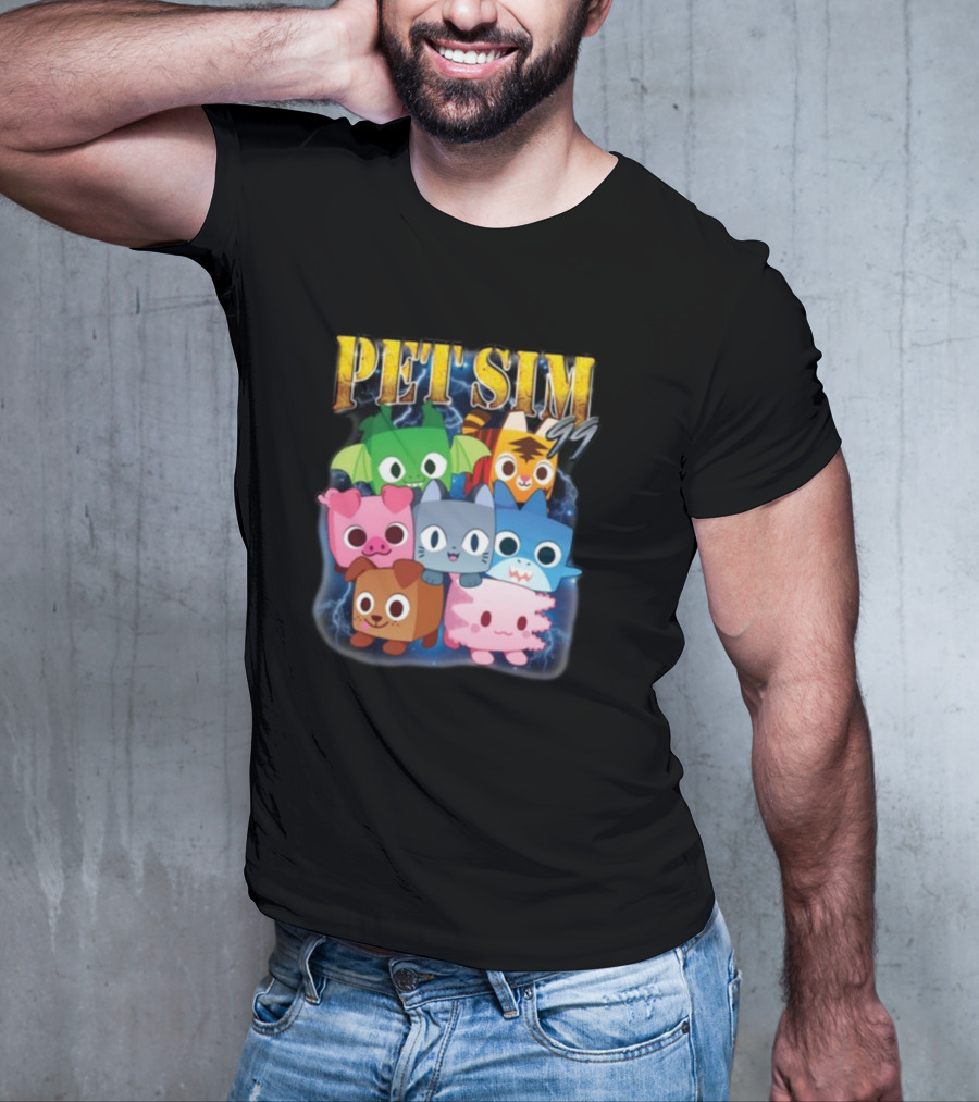 Pet Sim Ninety Nine Cute Animal Characters With GG T-Shirt