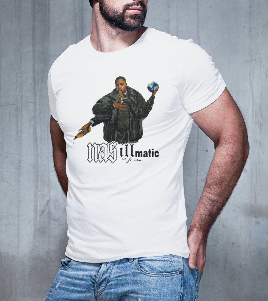 Nasirjones Illmatic 30 Years Globe And Wine T-Shirt
