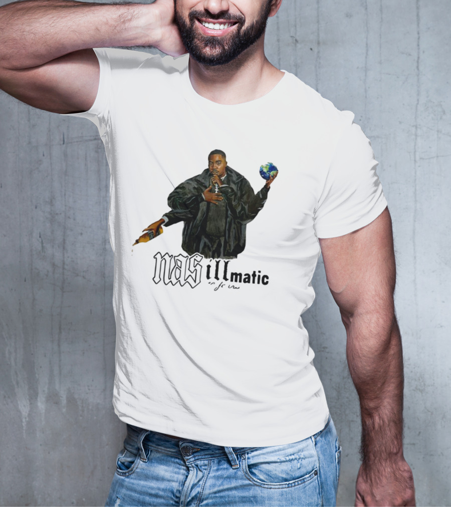 Nasirjones Illmatic 30 Years Globe And Wine T-Shirt