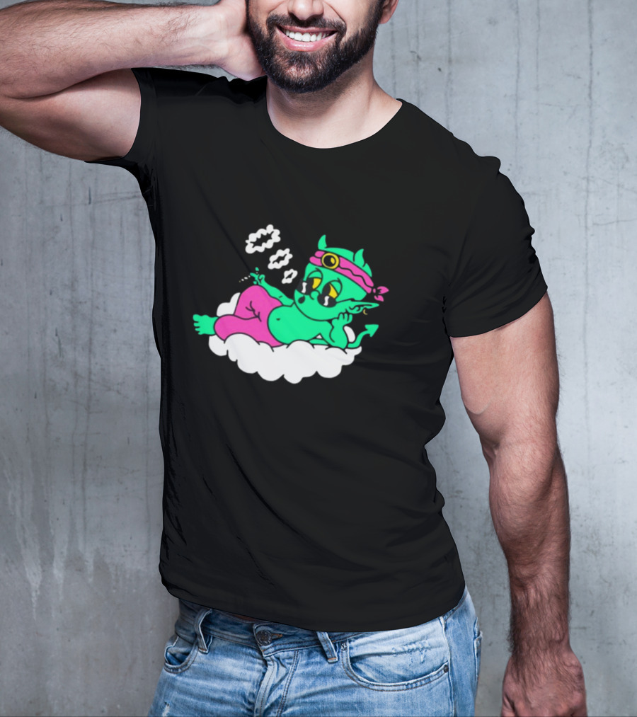 Supermega Funny Brothers Devils Lettuce Smoking Cartoon Demon Cloud T-Shirt
