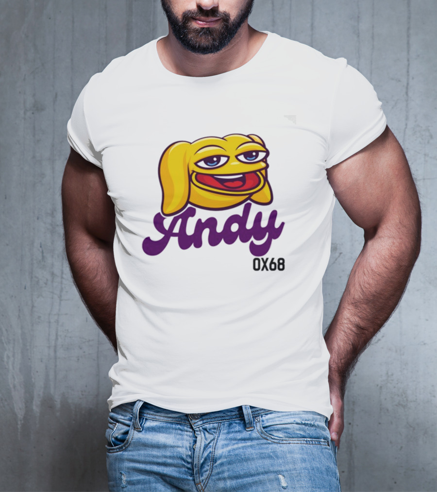 Andy Ox68 Emoji Face Yellow Dog T-Shirt