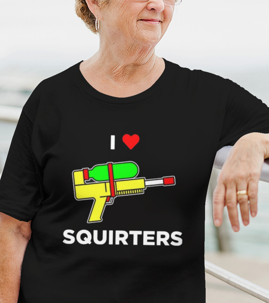 Justin Danger Nunley I Love Squirters Water Gun T-Shirt