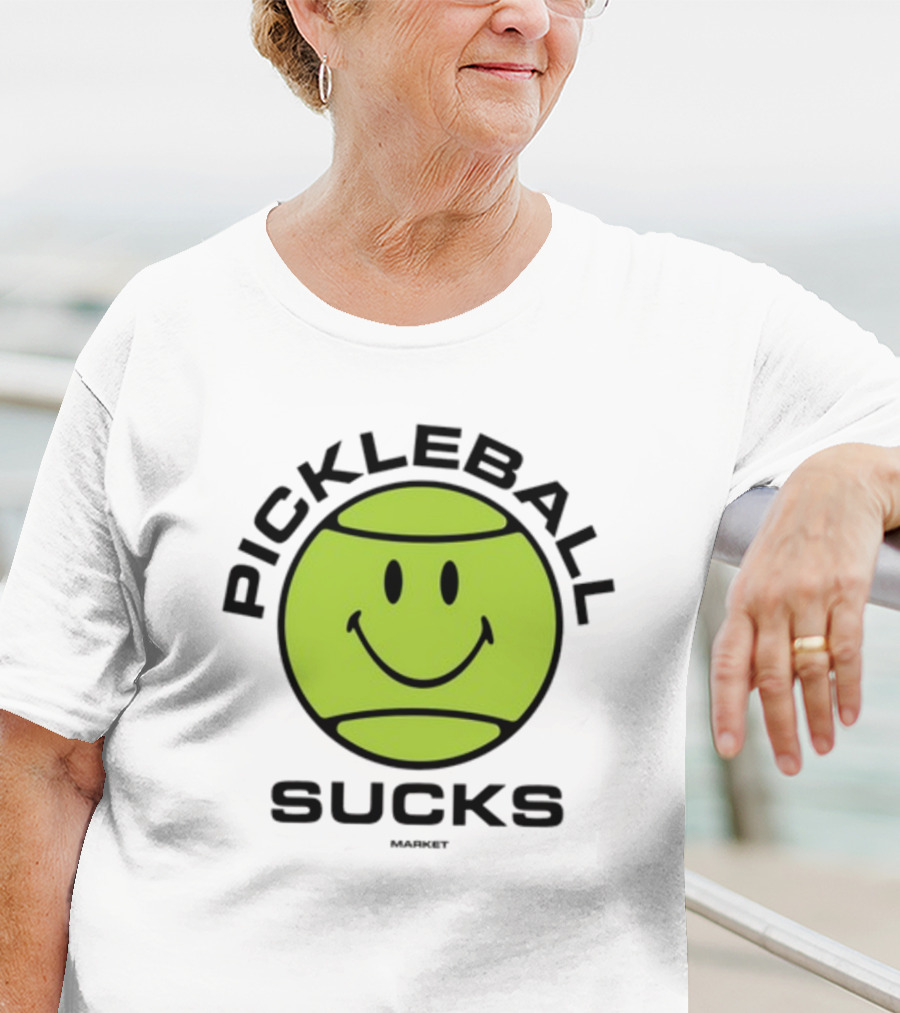 Marketstudios Smiley Pickleball Sucks T-Shirt