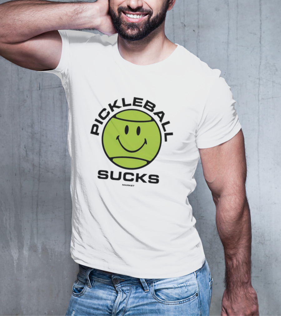 Marketstudios Smiley Pickleball Sucks T-Shirt