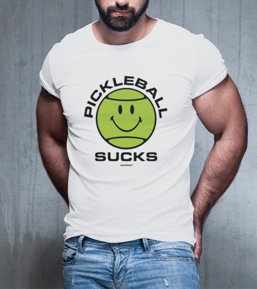 Marketstudios Smiley Pickleball Sucks T-Shirt
