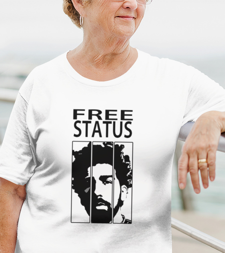 Mr.Fiendx Free Status Portrait In Monochrome T-Shirt
