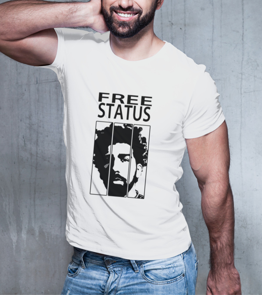 Mr.Fiendx Free Status Portrait In Monochrome T-Shirt