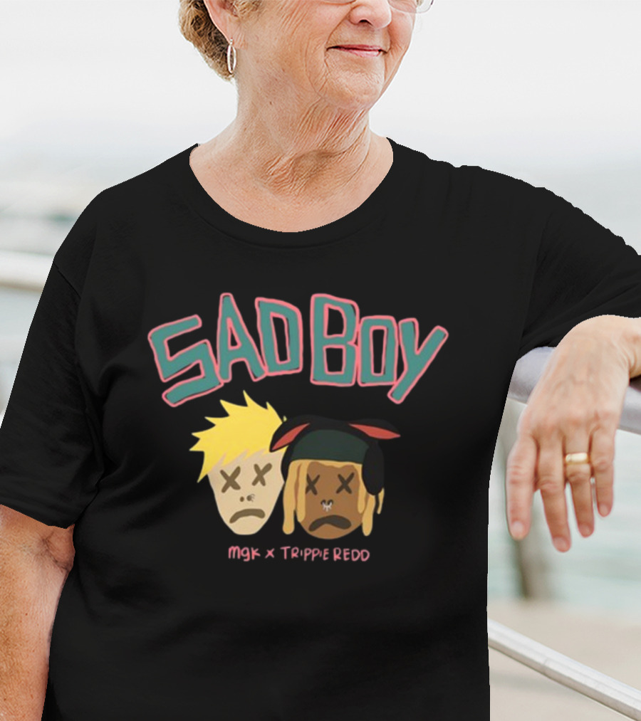 SAD BOY MGK X TRIPPIE REDD Cartoon Faces T-Shirt
