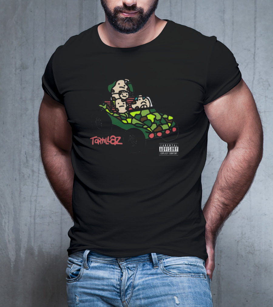 Tortillaz Wrap Music Parody With Cartoon Characters In Camouflage Vehicle T-Shirt