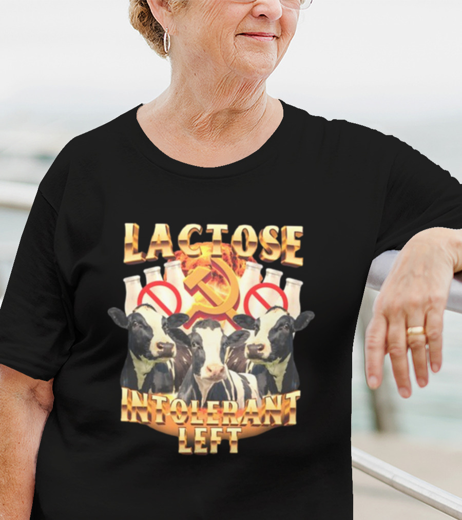 Lactose Intolerant Left Communist Hammer And Sickle Cows T-Shirt