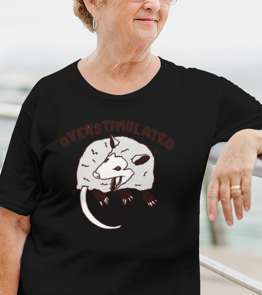 Gotfunny Overstimulated Possum Sketch T-Shirt