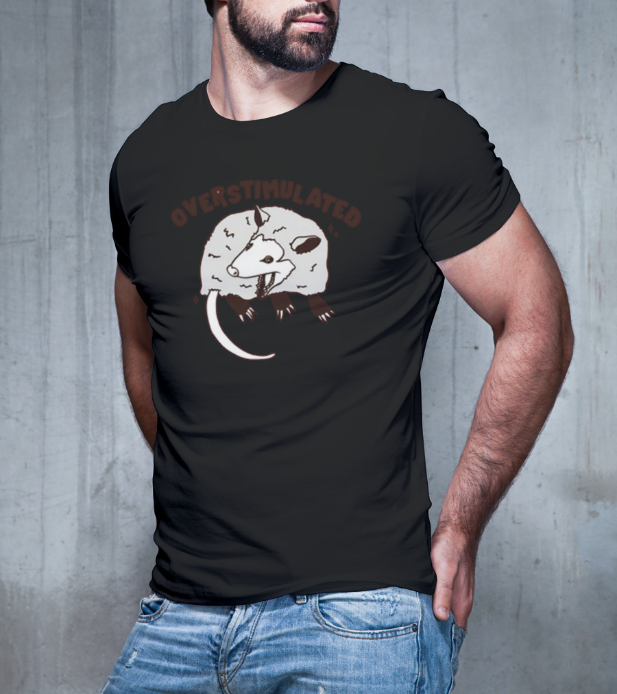 Gotfunny Overstimulated Possum Sketch T-Shirt