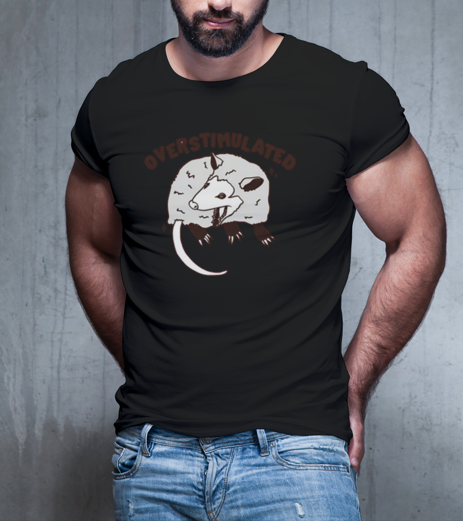 Gotfunny Overstimulated Possum Sketch T-Shirt