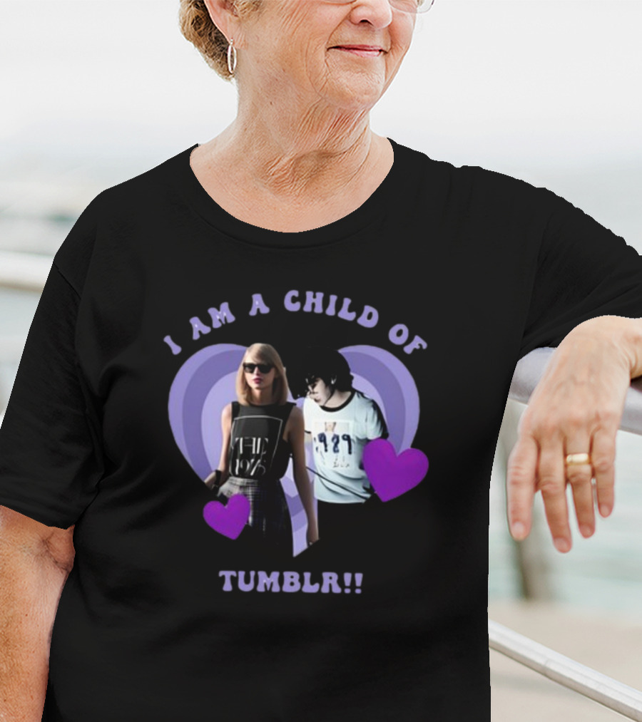 I AM A CHILD OF TUMBLR Taylor Swift Heart Duo With Purple Hearts T-Shirt