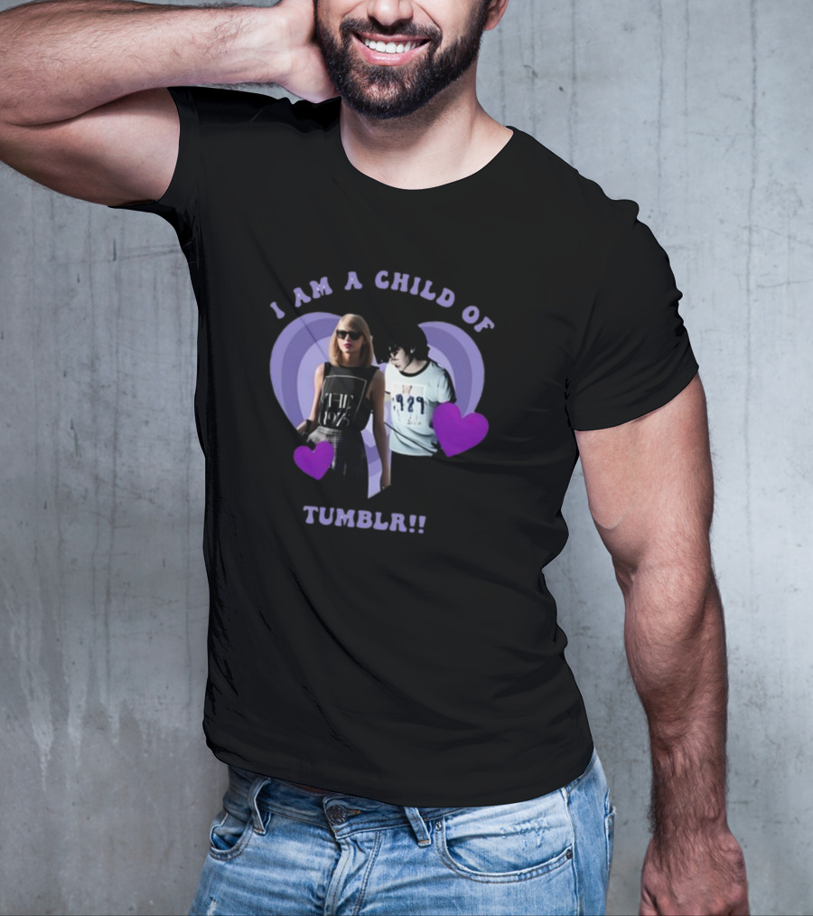I AM A CHILD OF TUMBLR Taylor Swift Heart Duo With Purple Hearts T-Shirt