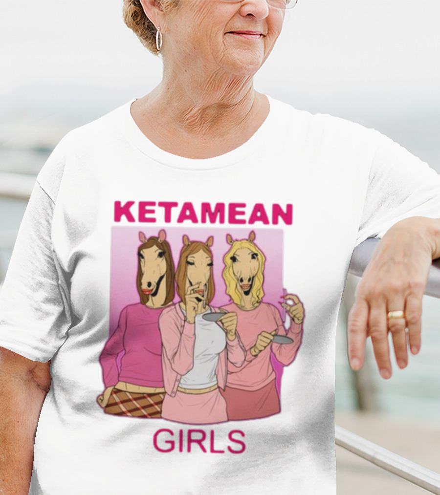Ketamean Girls Horse Head Trio In Pink Outfits T-Shirt