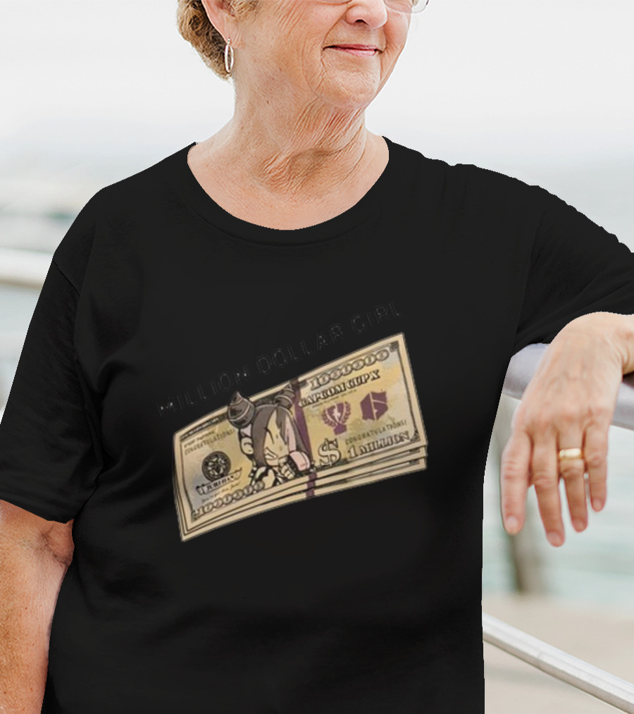 Million Dollar Girl Cartoon Stack Of Cash Capitalism Vulture Currency T-Shirt