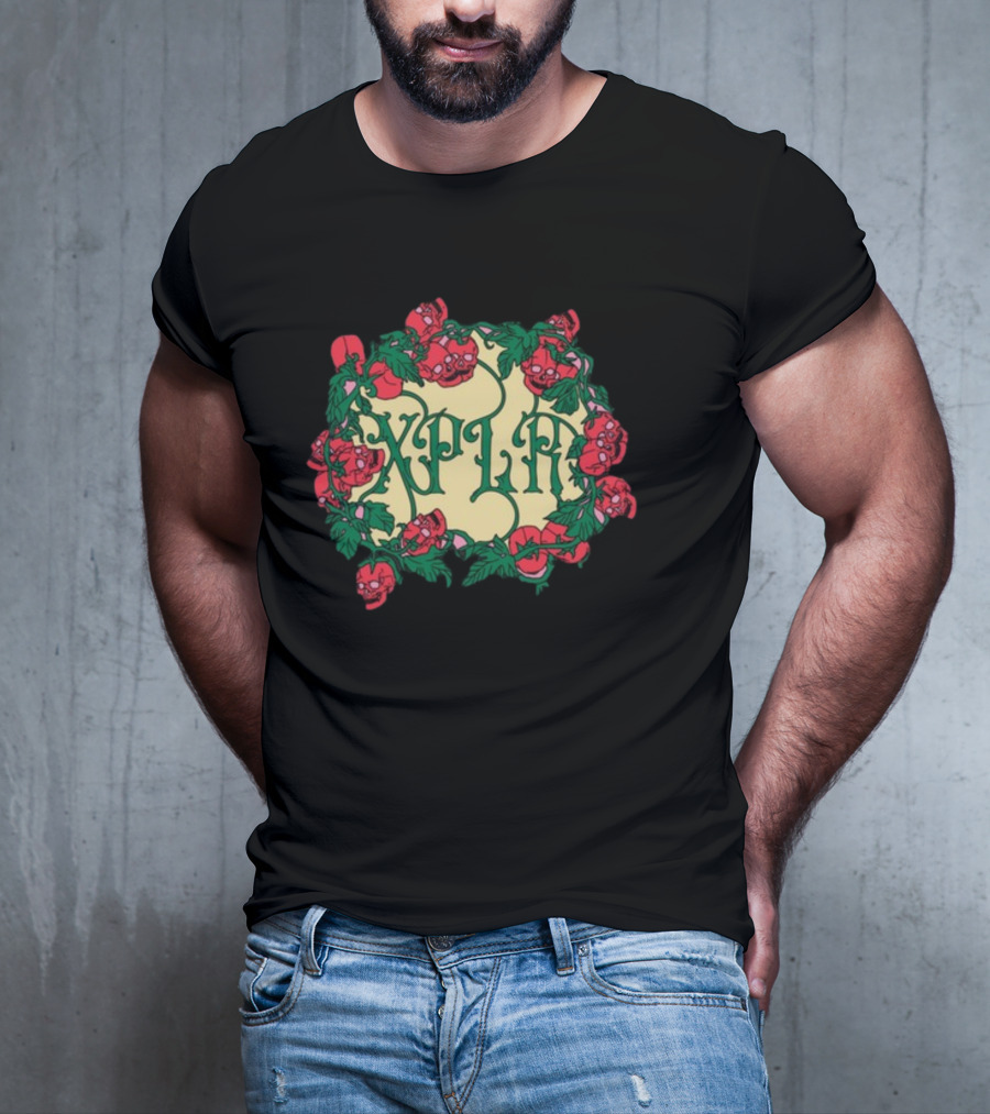 Shopxplr Skull Wreath XPLR Floral Skull T-Shirt