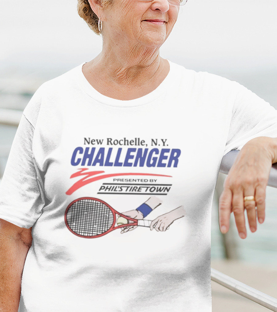 New Rochelle NY Challenger Tennis Tournament Blue Wrist Town T-Shirt