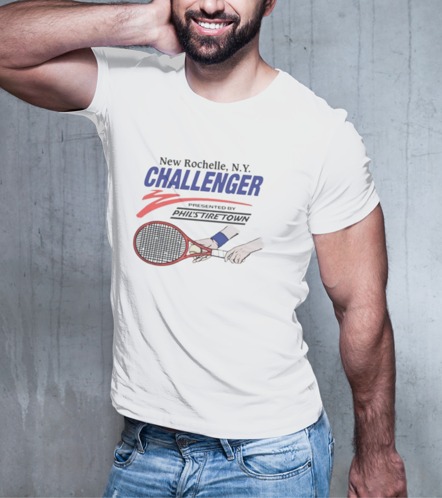 New Rochelle NY Challenger Tennis Tournament Blue Wrist Town T-Shirt