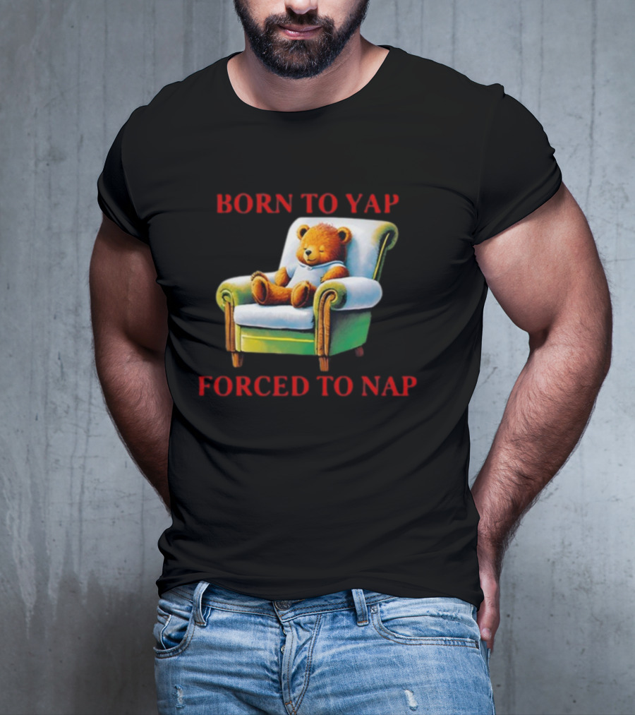 Born To Yap Forced To Nap Teddy Bear Armchair Shitheadsteve T-Shirt