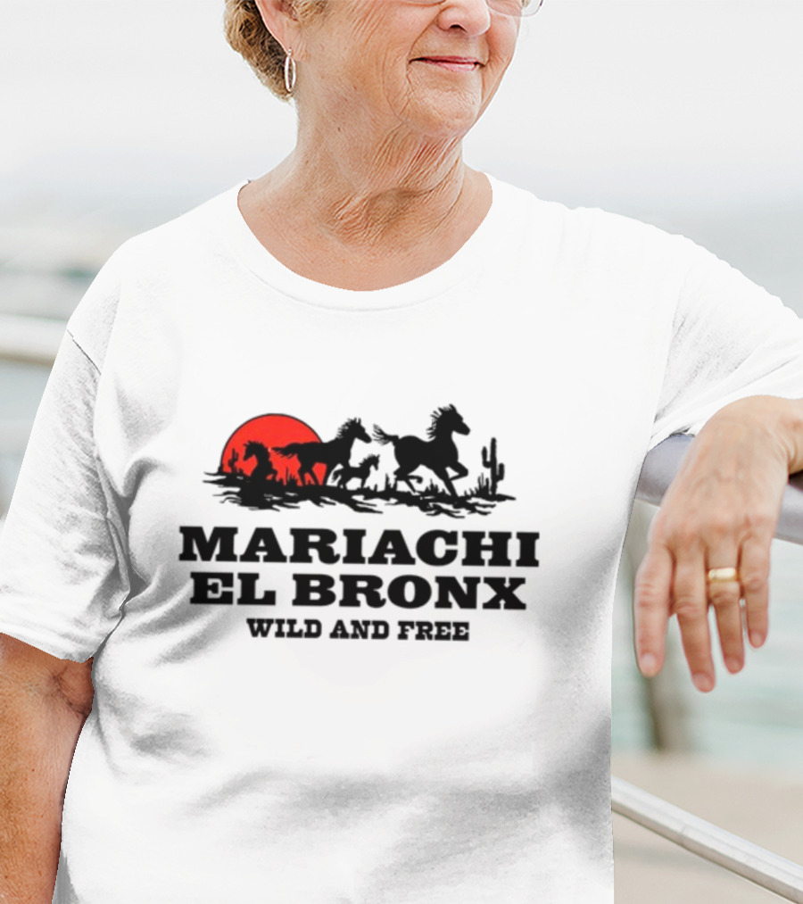 Mariachi El Bronx Wild And Free Horses Sunset Cactus T-Shirt